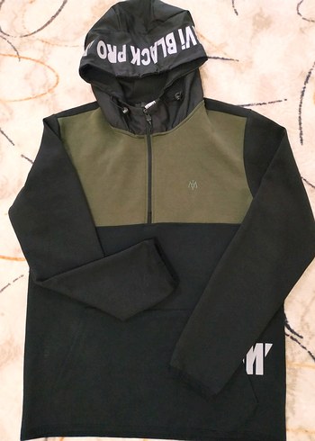 Yarım Fermuarlı Kapüşonlu Erkek Sweatshirt - Görsel 3