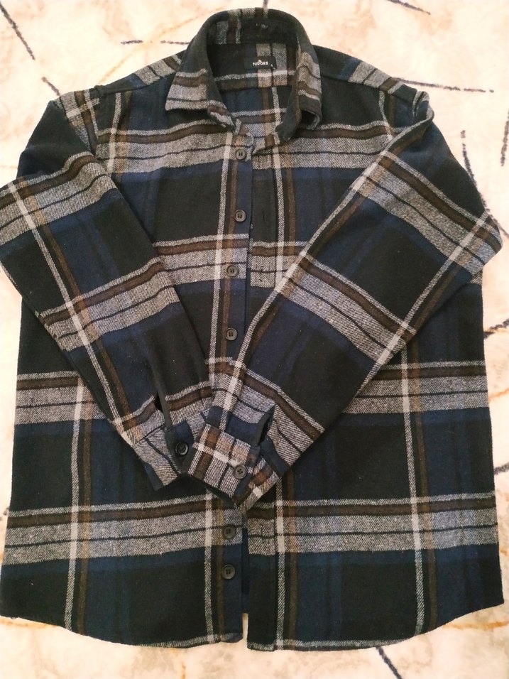 Erkek Siyah Ekoseli Uzun Kollu Gömlek - Görsel 2