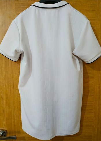 Erkek Beyaz Polo Yaka Kısa Kollu Tişört - Görsel 2