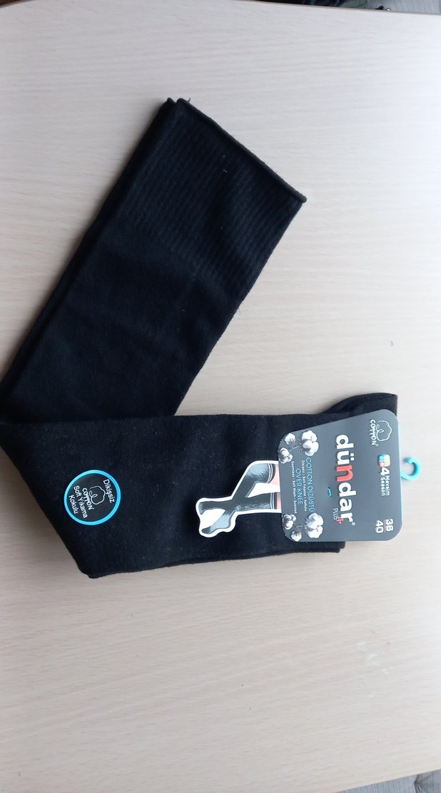 Dündar kadin Siyah diz ustu  Çorap - Görsel 3