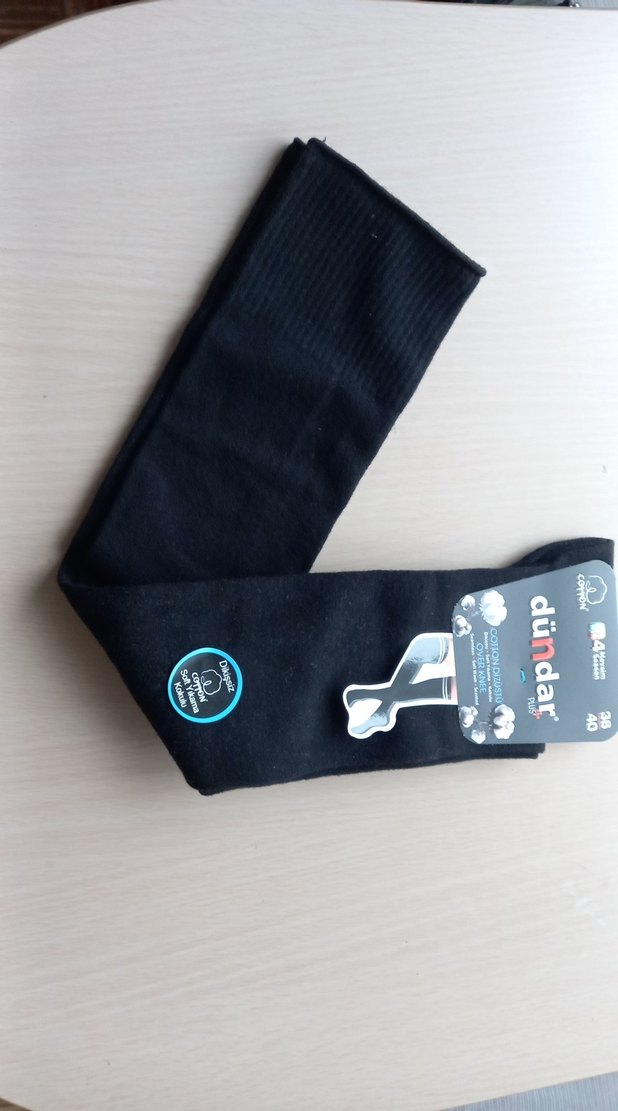 Dündar kadin Siyah diz ustu  Çorap - Görsel 2