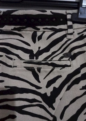 Zebra Desenli Kadın kot Kumaş Pantolon - Görsel 3