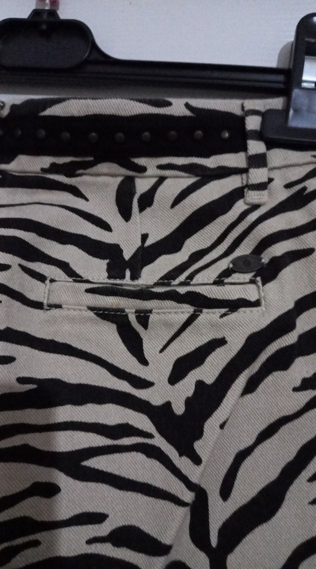 Zebra Desenli Kadın kot Kumaş Pantolon - Görsel 3