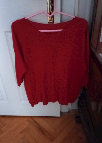 Kırmızı Kadın Yün Kazak - Görsel 3