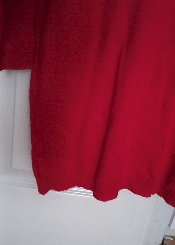 Kırmızı Kadın Yün Kazak - Görsel 2