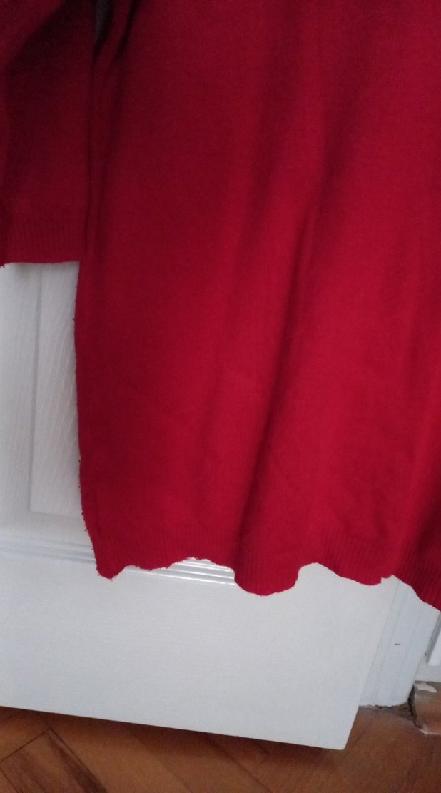 Kırmızı Kadın Yün Kazak - Görsel 2