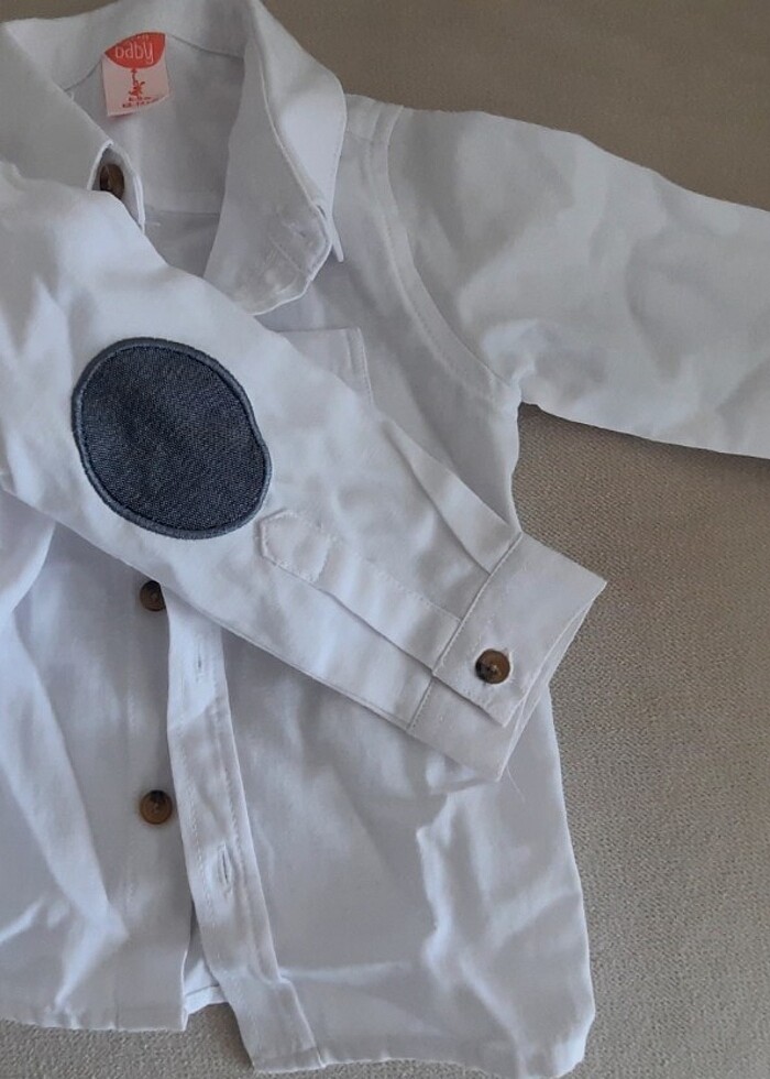 Erkek bebek beyaz gömlek - Görsel 2