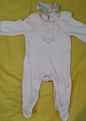 Pembe Uzun Kollu Fırfırlı Bebek Tulum