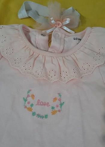 HelloBaby Pembe Uzun Kollu Fırfırlı Bebek Tulum