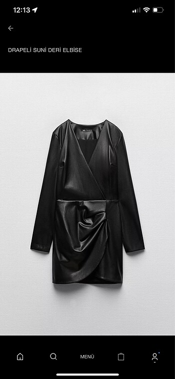 Zara drape sunı deri elbise