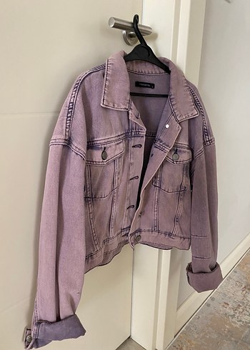 Trendyol & Milla Düğmeli Mor Kadın Denim Ceket