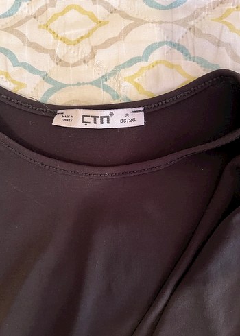 Siyah Drapeli Uzun Kollu Kadın Bluz - Görsel 2