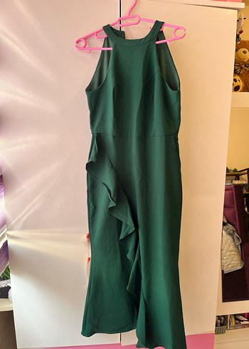 Drapeli Yeşil Midi Abiye Elbise - Görsel 2