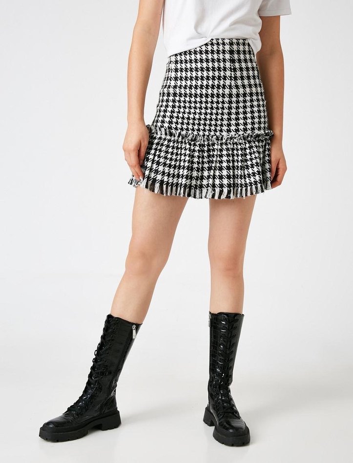 Koton Desenli Fırfırlı  Etek - Görsel 5