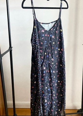 Çiçek Desenli  Uzun Askılı Elbise - Görsel 3