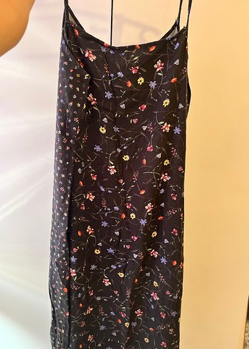 Çiçek Desenli  Uzun Askılı Elbise - Görsel 2