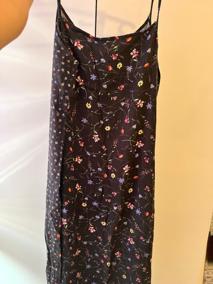 Çiçek Desenli  Uzun Askılı Elbise - Görsel 2