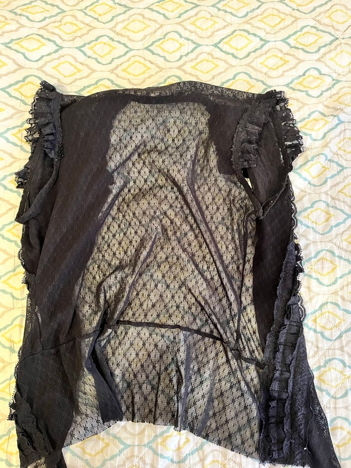 Dantel Detaylı Siyah Gotik Kadın Bluz - Görsel 2