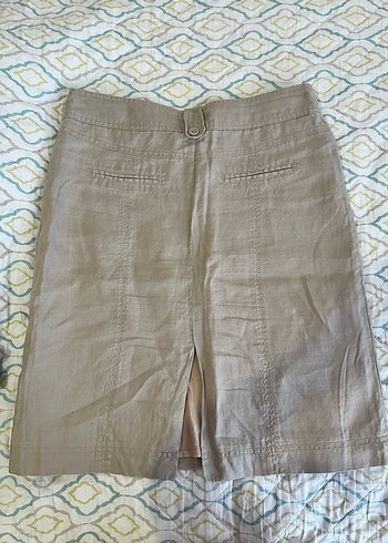 Koton Düğmeli Bej Midi Etek - Görsel 3