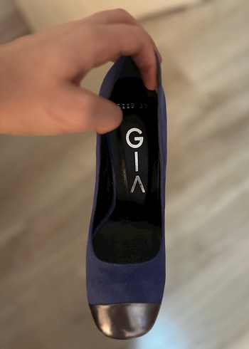 Mavi Süet Platform Topuklu Kadın Stiletto - Görsel 5