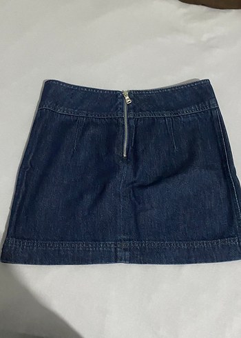 Koyu Mavi Kadın Kot Mini Etek - Görsel 2