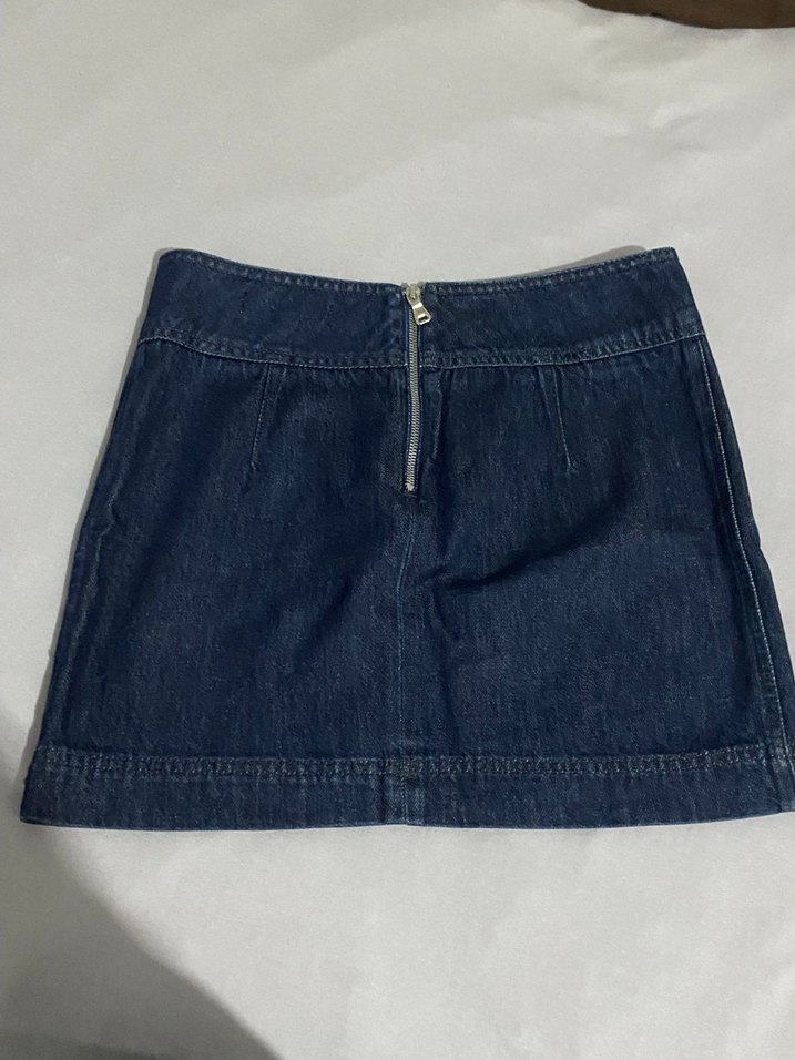 Koyu Mavi Kadın Kot Mini Etek - Görsel 2