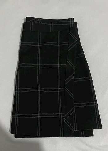 Siyah Ekose Mini Etek - Görsel 3