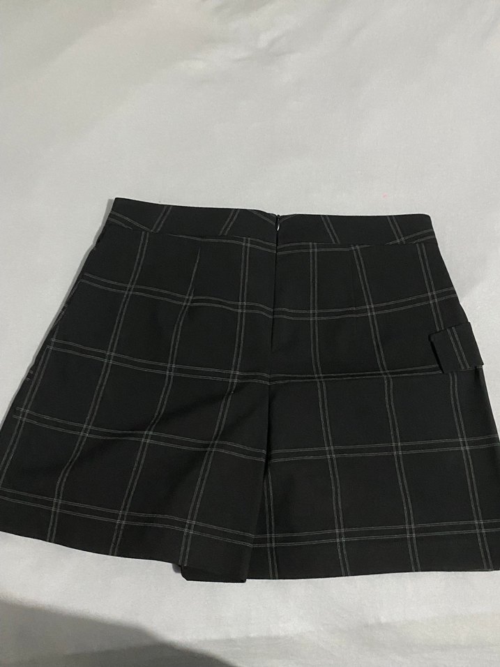 Siyah Ekose Mini Etek - Görsel 2