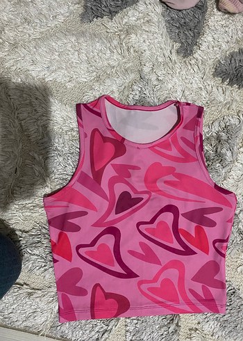 Renkli Kalp Desenli Kolsuz Mini Atlet - Görsel 2