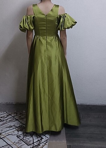 Zeytin yeşili elbise  - Görsel 3