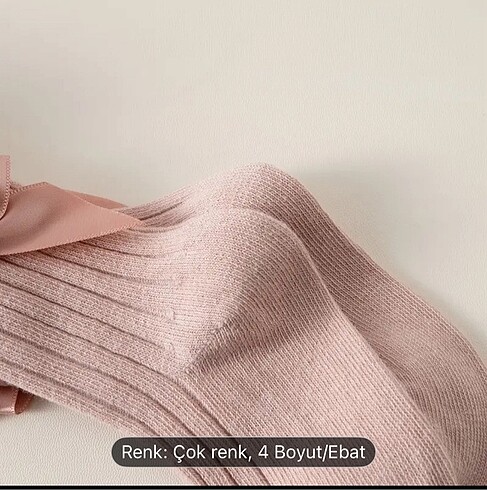 Standart Beden Beden çeşitli Renk Fiyonklu çorap 6-12 ay