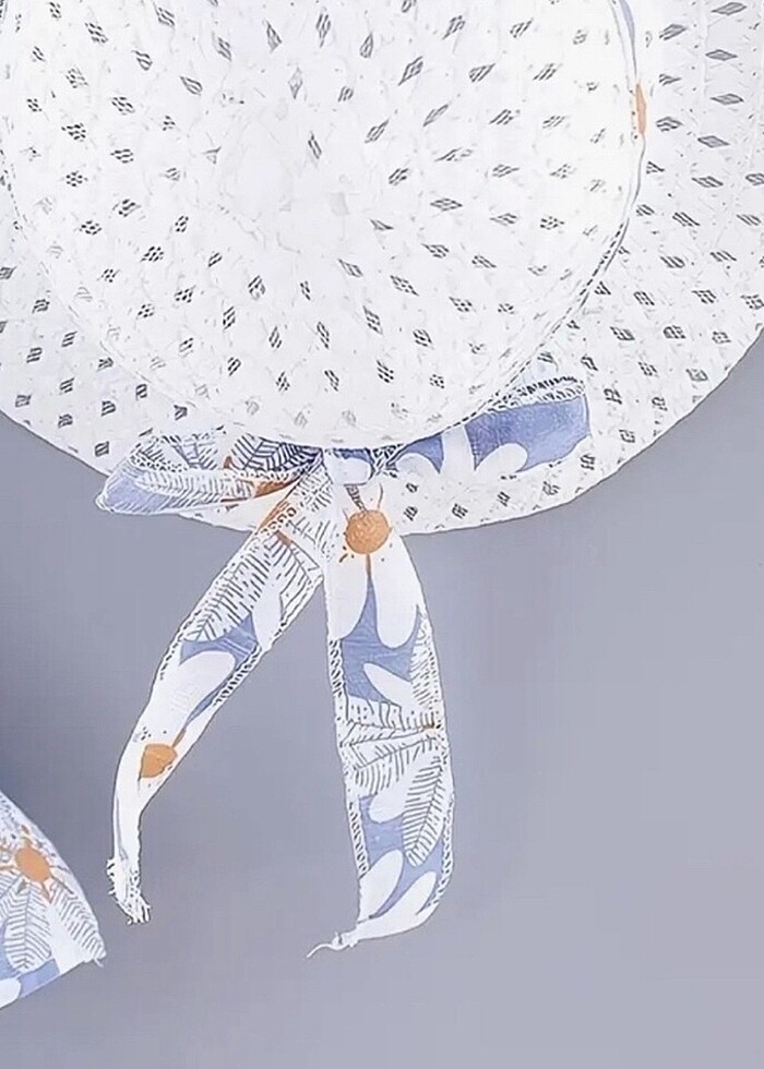 Çiçek baskılı büyük kurdele elbise - Görsel 3