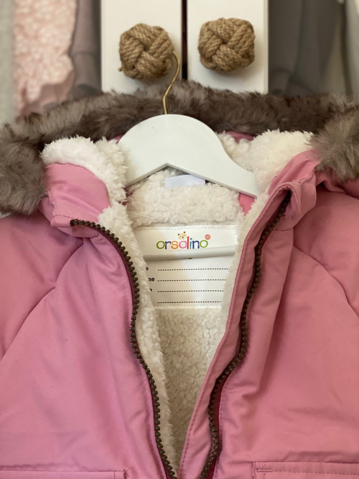 Kız Çocuk Pembe Kürklü Mont - Görsel 2