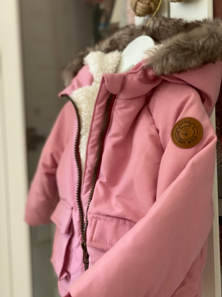 Kız Çocuk Pembe Kürklü Mont - Görsel 3