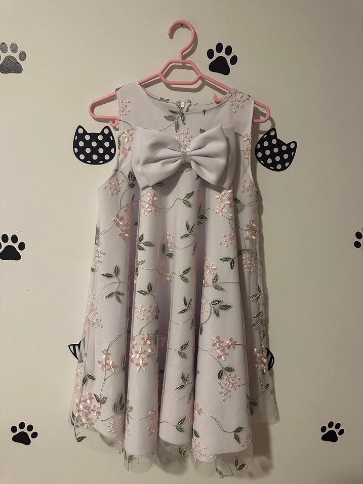 Kız Çocuk Nakışlı Pilili Elbise - Görsel 2