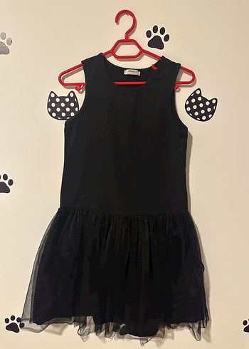 Kız Çocuk Siyah Örgü Goth Elbise - Görsel 2