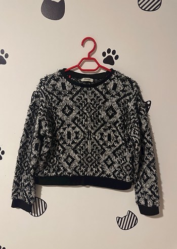 Kız Çocuk Siyah Örgü Goth Elbise - Görsel 3