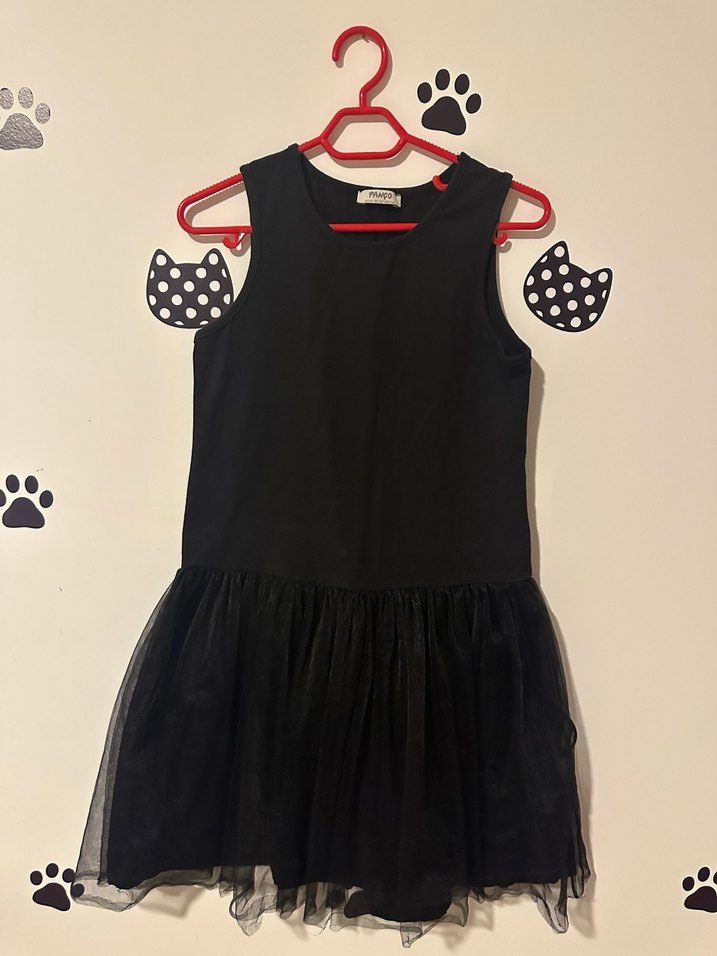 Kız Çocuk Siyah Örgü Goth Elbise - Görsel 2