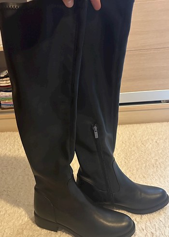 Siyah Deri Diz Üstü ninewest çizme - Görsel 4