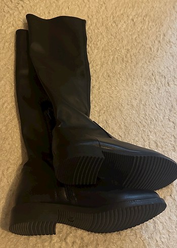 Siyah Deri Diz Üstü ninewest çizme - Görsel 3