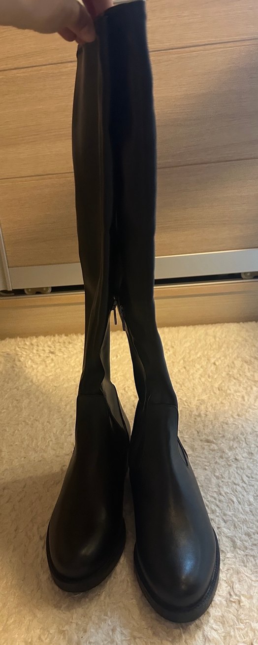 Siyah Deri Diz Üstü ninewest çizme - Görsel 2