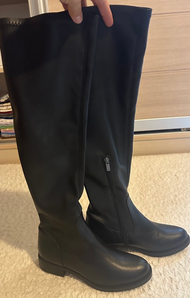 Siyah Deri Diz Üstü ninewest çizme - Görsel 4