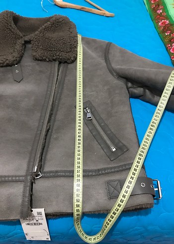 Gri Kürklü Deri Kadın Biker Ceket - Görsel 3