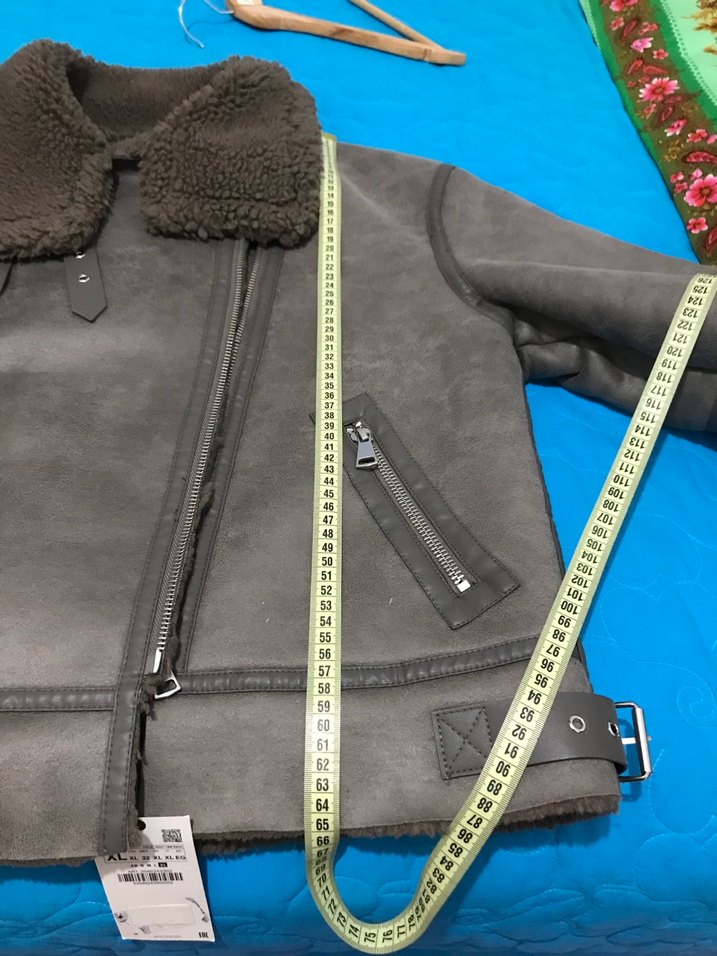 Gri Kürklü Deri Kadın Biker Ceket - Görsel 3