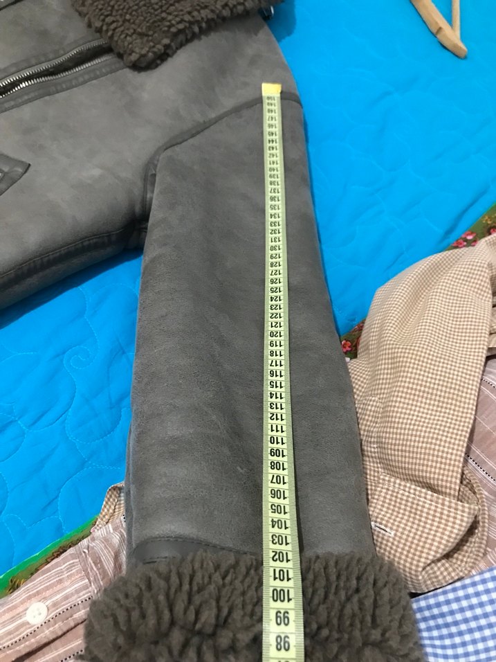 Gri Kürklü Deri Kadın Biker Ceket - Görsel 5