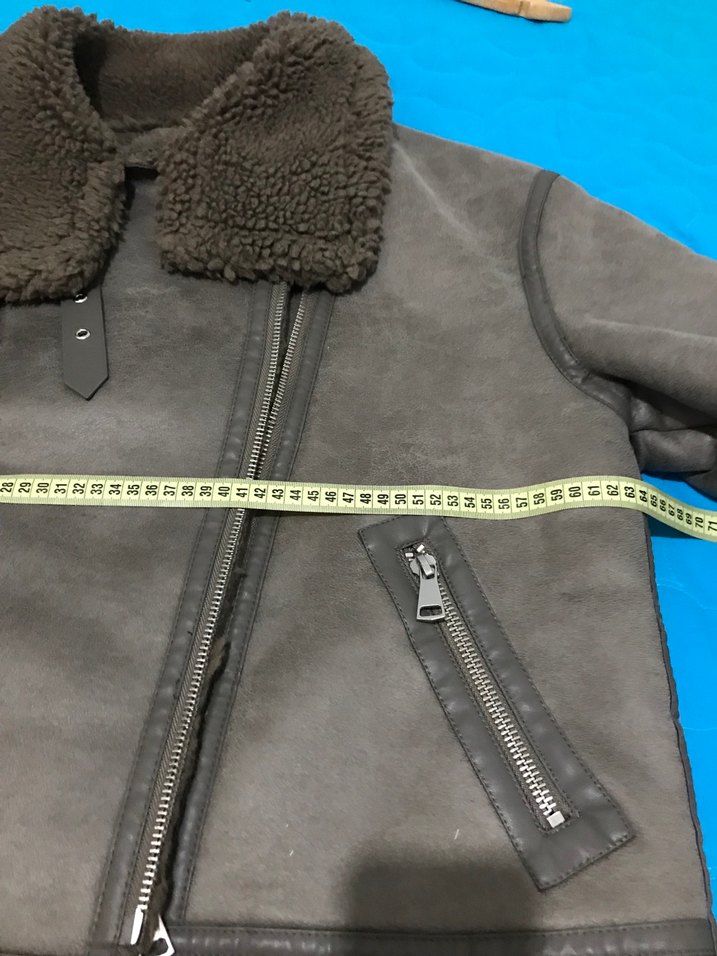 Gri Kürklü Deri Kadın Biker Ceket - Görsel 4