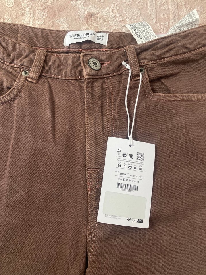 Kadın Kahverengi Süet Bol Kesim Midi Pantolon - Görsel 2