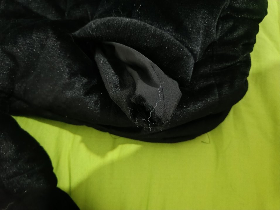 siyah kadife mont ( bir cebi delinmiş dikilebilir) - Görsel 3