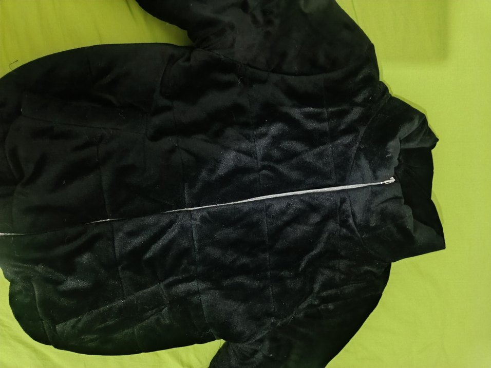 siyah kadife mont ( bir cebi delinmiş dikilebilir) - Görsel 2