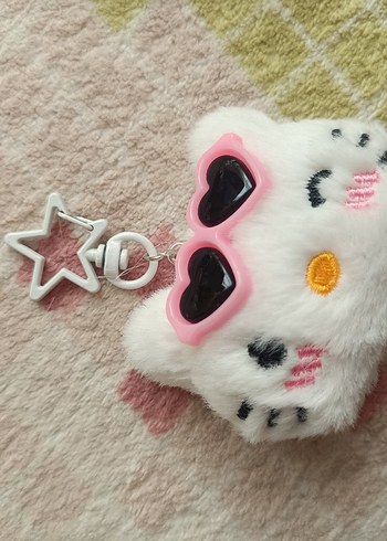 hello kitty gözlüklü çanta süsü, anahtarlık - Görsel 3